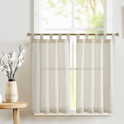 Linen Pinch Pleated Kitchen Curtains