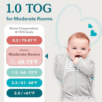 Love to Dream Swaddle UP, Baby Sleep Sack, Self-Soothing Swaddles for Newborns, Improves Sleep, Snug Fit Helps Calm Startle Reflex, New Born Essentials for Baby, Small 8-13lbs, Gray