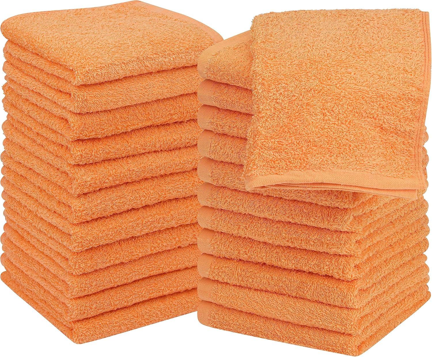 24 Pack Cotton Washcloths – 100% Ring Spun Cotton Face Towels, Soft & Highly Absorbent Flannel Cloths for Bath, Gym, Spa & Kitchen