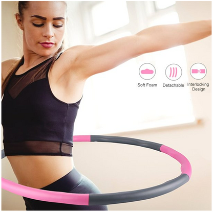 Weighted Hula Hoop, A1R Fitness 2.5–3 lb Detachable Foam Padded Hoop – Large Fitness Exercise Hoop for Weight Loss & Home Workout (Gray/Pink)