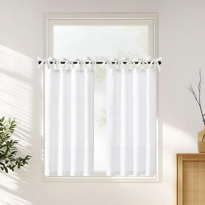 Linen Pinch Pleated Kitchen Curtains