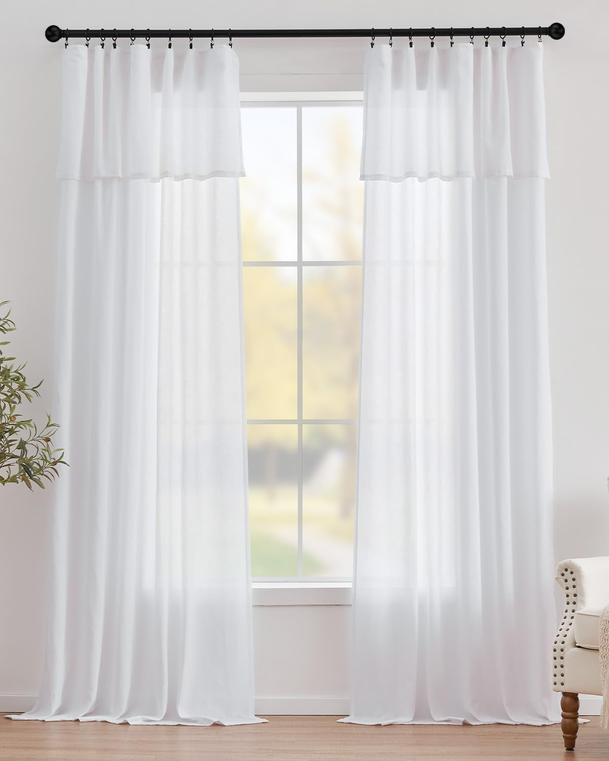 Linen Pinch Pleated Kitchen Curtains