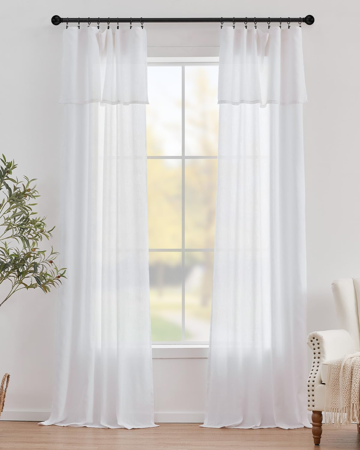 Linen Pinch Pleated Kitchen Curtains
