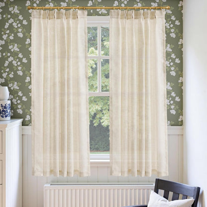 Linen Pinch Pleated Kitchen Curtains