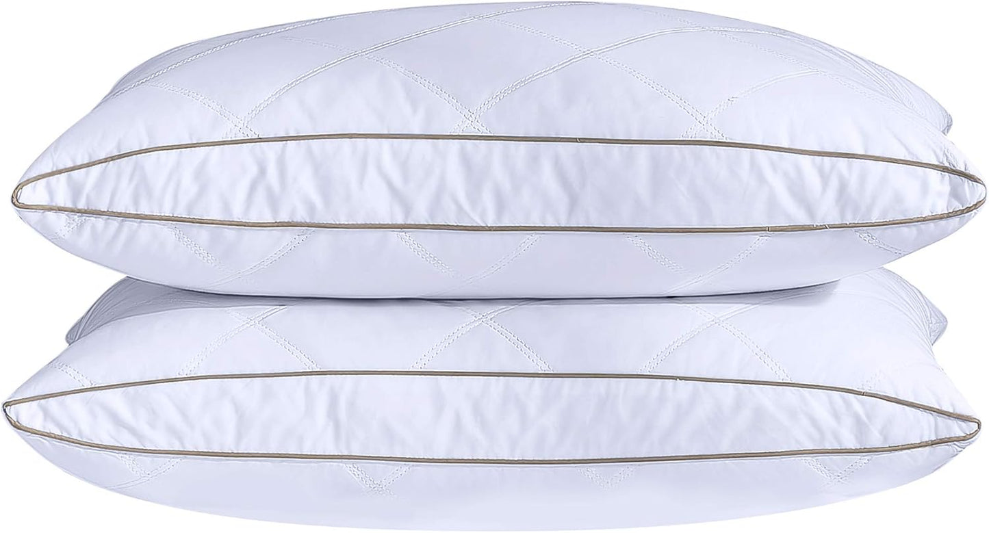 Goose Feathers and Down Pillows | Soft & Supportive Bed Pillows | Luxury Down and Feather Pillows | Comfortable Sleeping Pillows | Hypoallergenic Goose Down Pillows