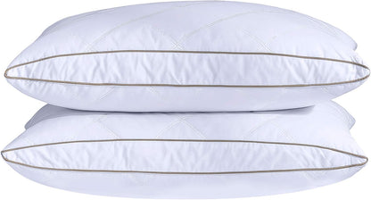 Goose Feathers and Down Pillows | Soft & Supportive Bed Pillows | Luxury Down and Feather Pillows | Comfortable Sleeping Pillows | Hypoallergenic Goose Down Pillows