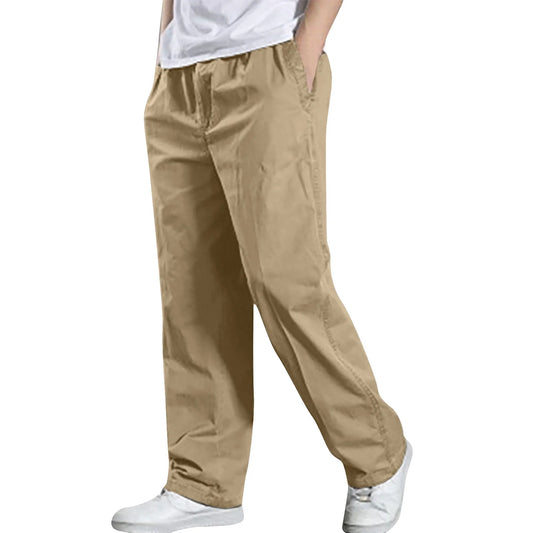 Casual Plus Size Men’s Trousers | Comfortable Stretch Cotton Blend Pants | Relaxed Fit for Everyday & Outdoor Use