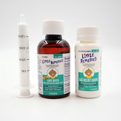 Little Remedies New Baby Essentials Kit with Saline Nasal Spray, Diaper Rash Cream, Gas Relief Drops, Gripe Water & More, Safe for Newborns