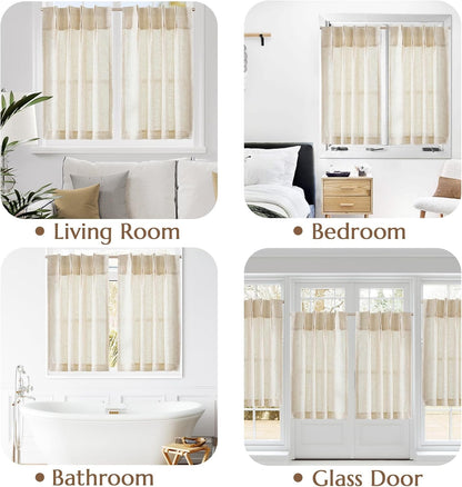 Linen Pinch Pleated Kitchen Curtains