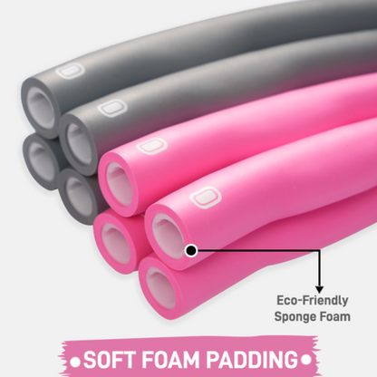 Weighted Hula Hoop, A1R Fitness 2.5–3 lb Detachable Foam Padded Hoop – Large Fitness Exercise Hoop for Weight Loss & Home Workout (Gray/Pink)