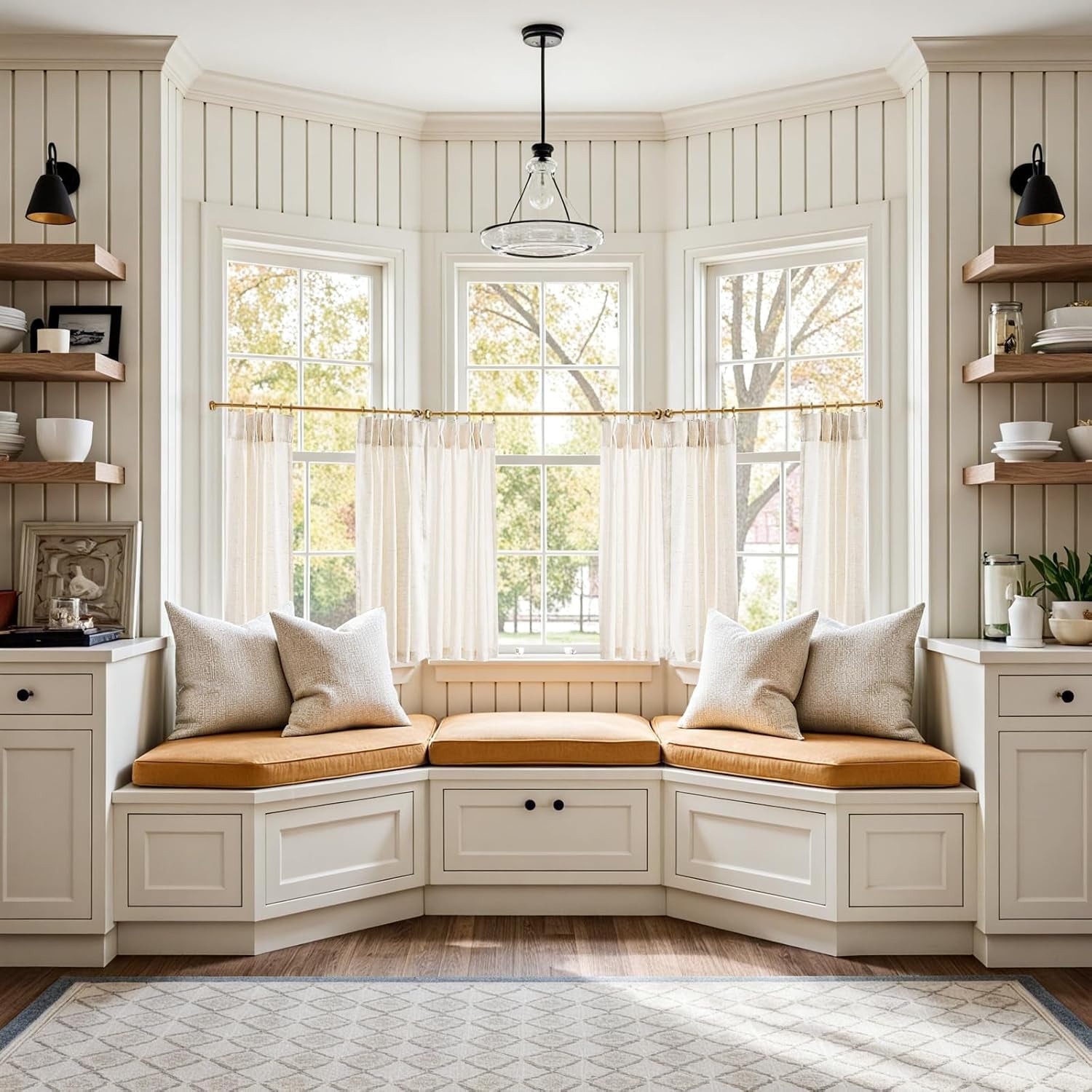 Linen Pinch Pleated Kitchen Curtains