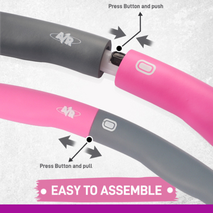 Weighted Hula Hoop, A1R Fitness 2.5–3 lb Detachable Foam Padded Hoop – Large Fitness Exercise Hoop for Weight Loss & Home Workout (Gray/Pink)