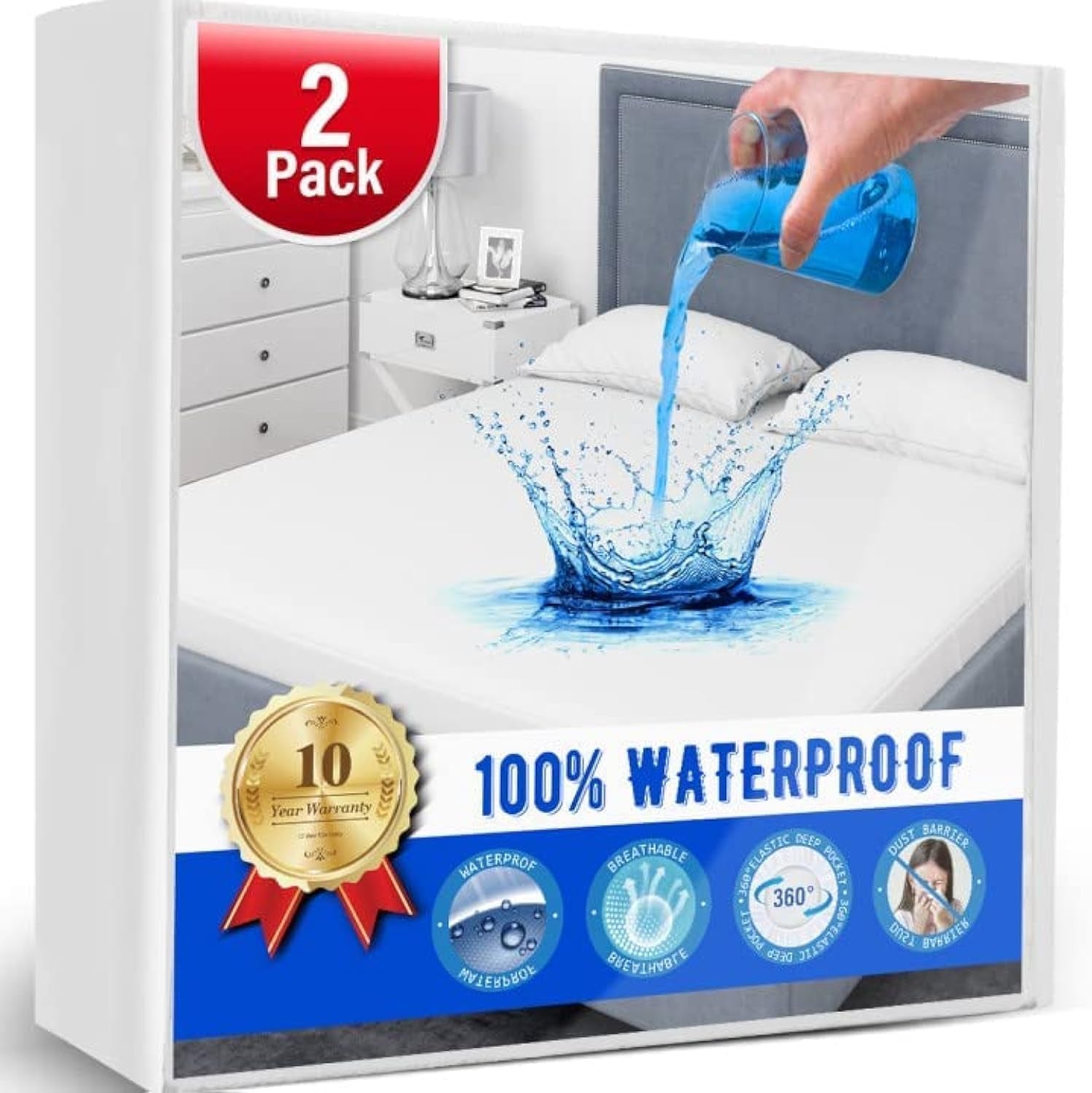 Full Size Mattress Protector | Waterproof Mattress Cover | Hypoallergenic Bed Protector | Durable Mattress Guard | Bed Sheet Mattress Protector