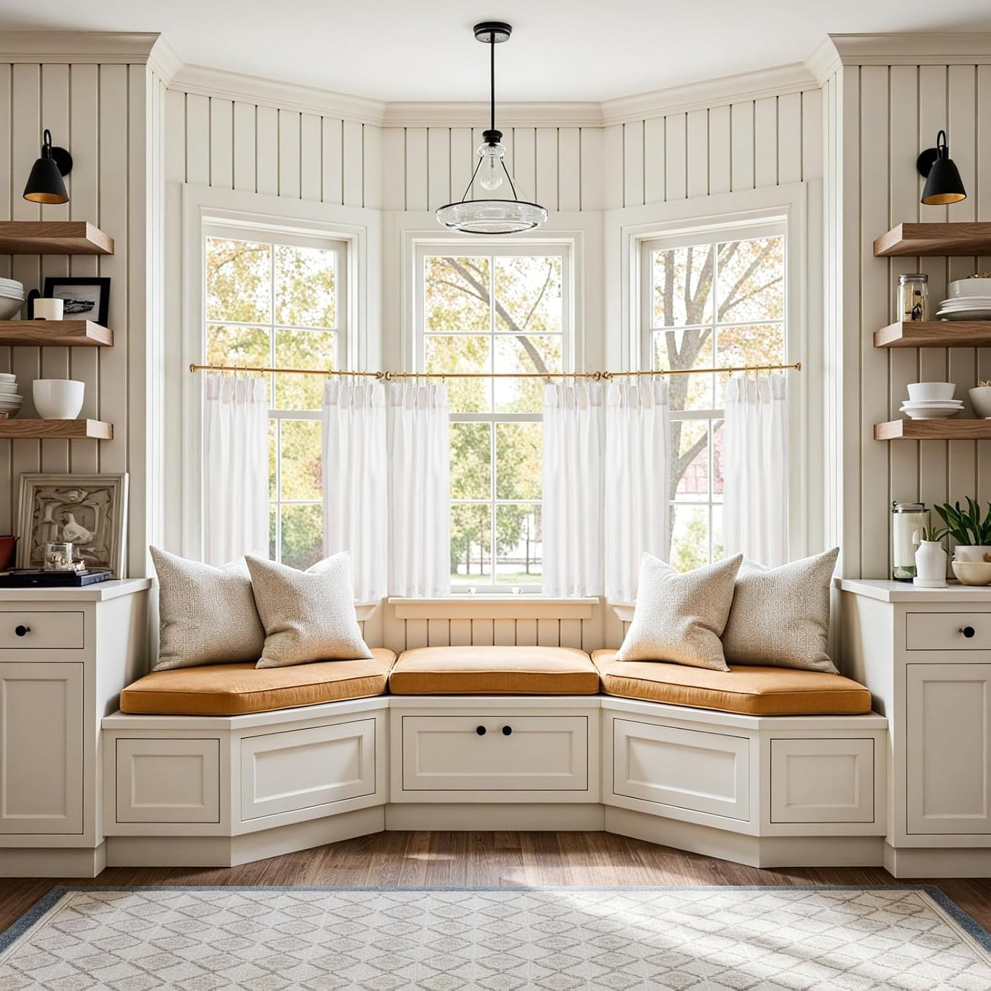 Linen Pinch Pleated Kitchen Curtains