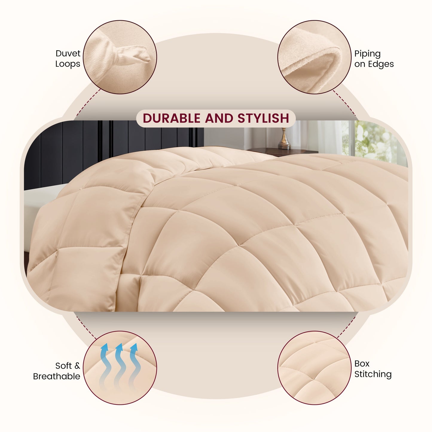 Lux Decor Twin Comforter | Soft & Cozy Twin Bedding | Stylish Bedroom Comforter | Lightweight Twin Comforter | Elegant Bedspread for Twins
