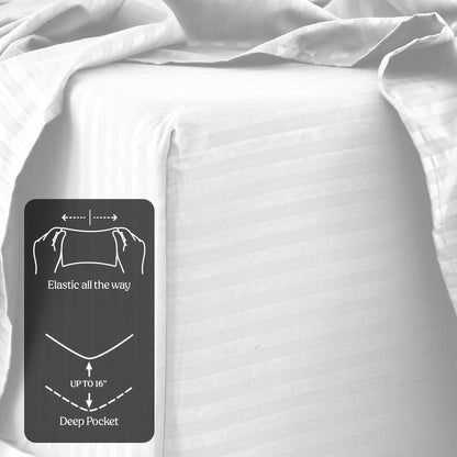 Stripes Bed Sheet Set | Soft & Comfortable Bedding Set | 3-Piece Striped Sheet Set | Stylish Bedroom Bed Linen | Modern Stripes Bed Sheets