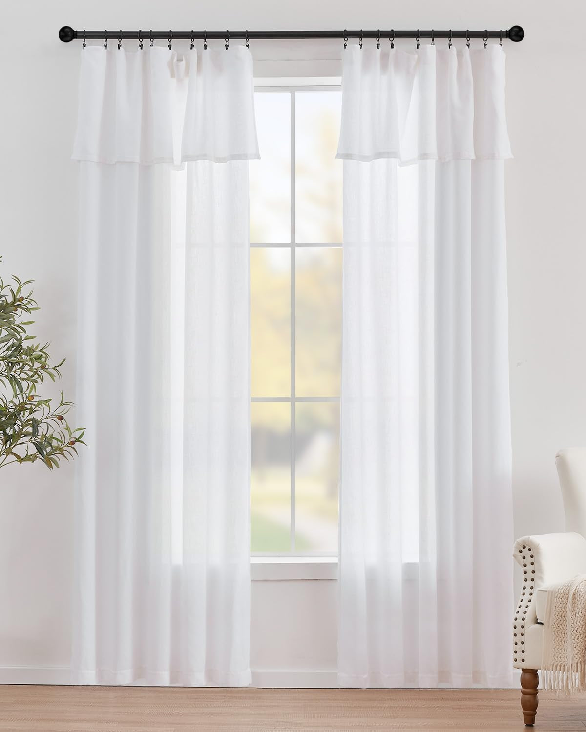 Linen Pinch Pleated Kitchen Curtains