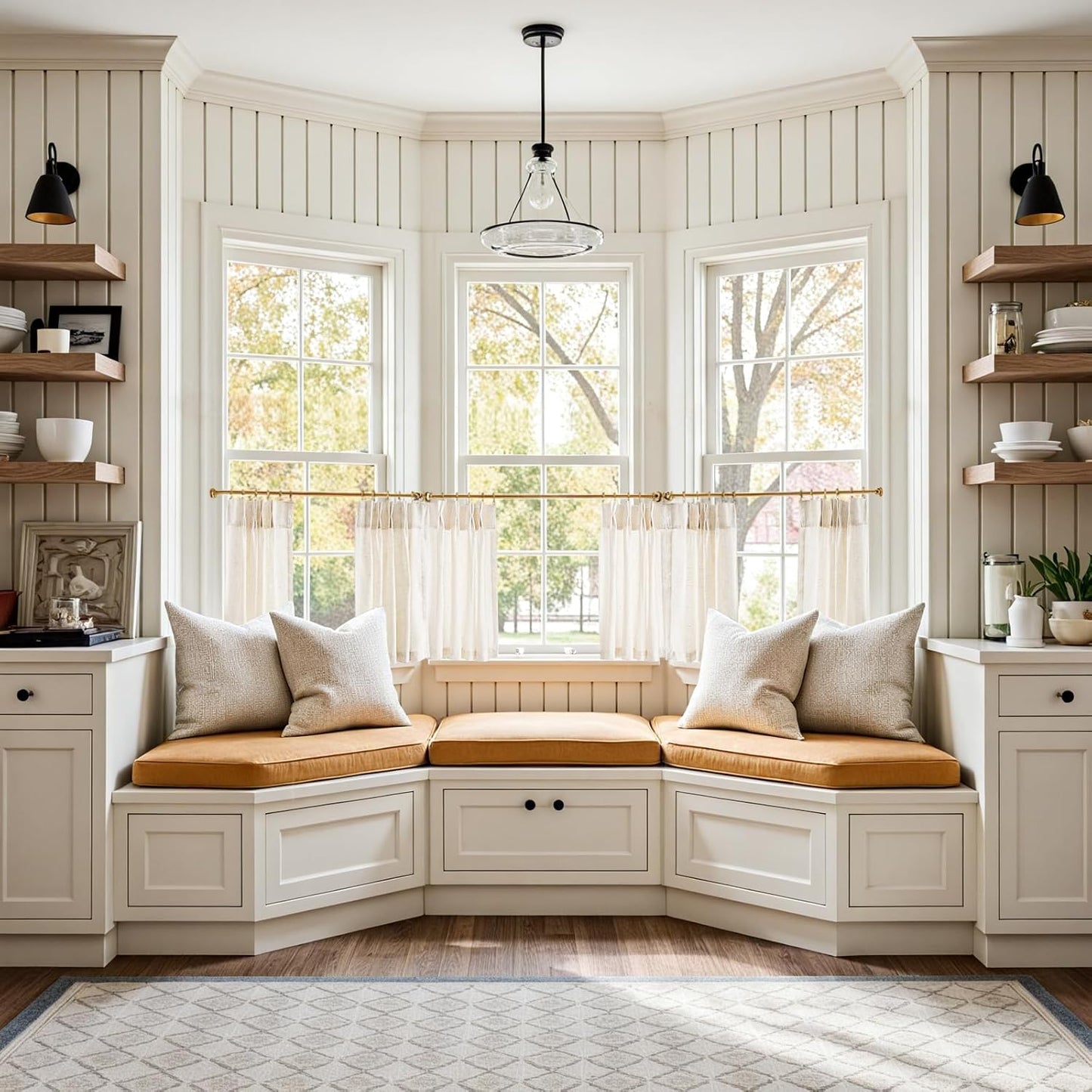 Linen Pinch Pleated Kitchen Curtains